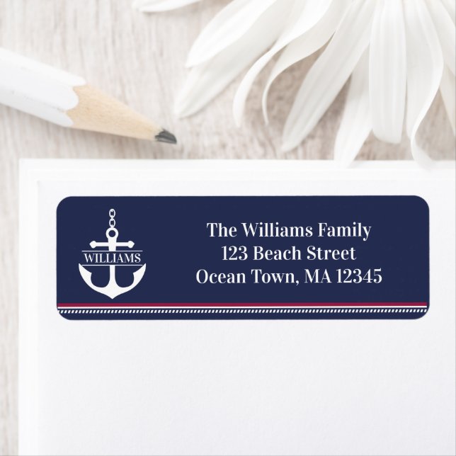 Nautical Anchor Return Address Label (Insitu)