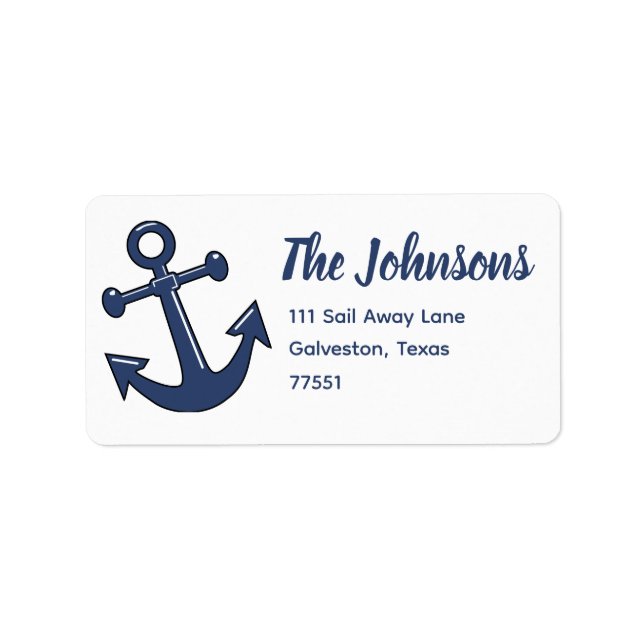 Nautical Anchor Return Address Labels (Front)