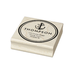 Nautical Anchor Return Address Rubber Stamp