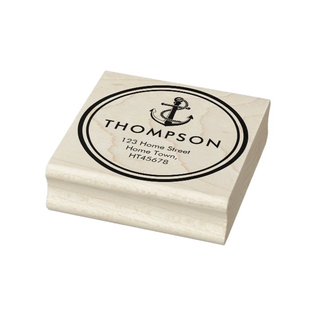 Nautical Anchor Return Address Rubber Stamp (Stamp)