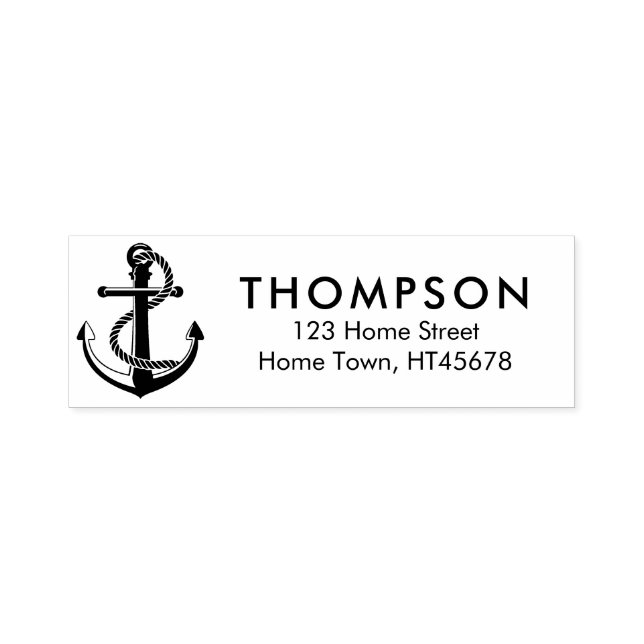 Nautical Anchor Return Address Self-inking Stamp (Design)
