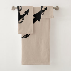 nautical ANCHOR + ROPE Bath Towel Set