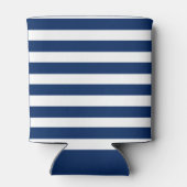 Nautical Anchor Rope Blue Striped Boat Captain Can Cooler (Back)
