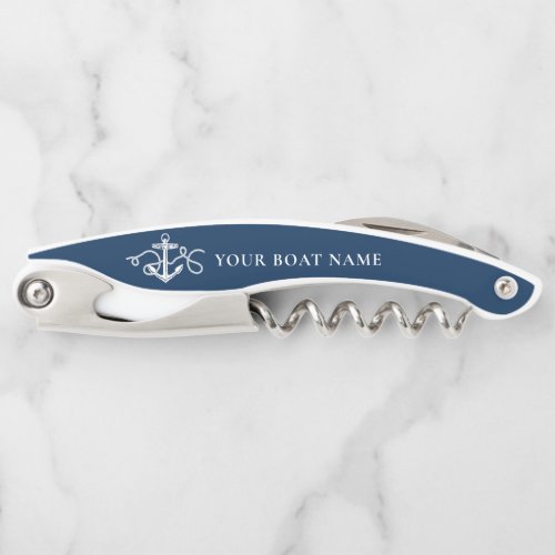 Nautical Anchor Rope Boat Name Waiters Corkscrew