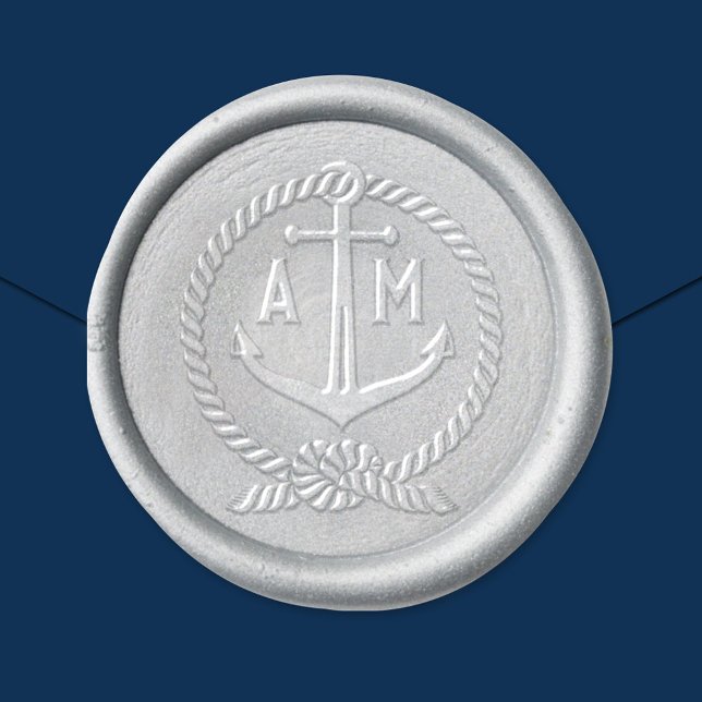 Nautical Anchor Rope Frame Monogram Wax Seal Sticker (Creator Uploaded)