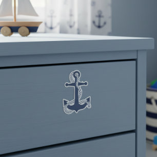 Nautical Anchor & Rope Navy White ID836 Sticker