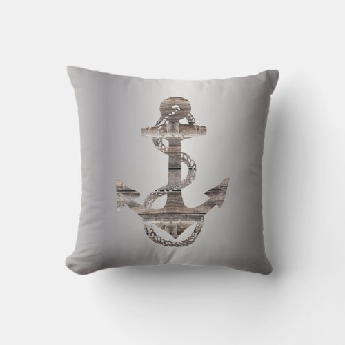 nautical ANCHOR  ROPE  Throw Pillow