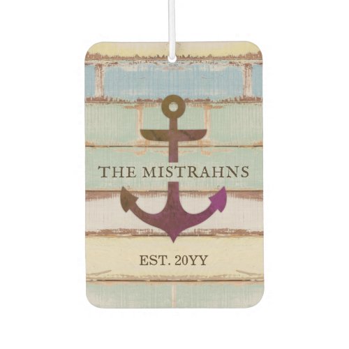 Nautical Anchor Rustic Wood Boat Name Air Freshener