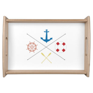 Nautical Anchor Sail Sailing Boat Ore Serving Tray