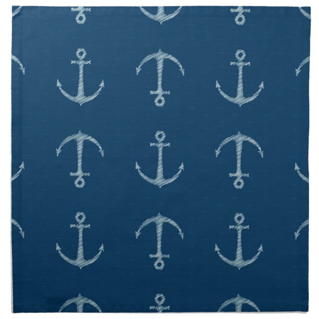 Nautical Anchor Sail Sailing Boat Ore Stee Napkins (Front)
