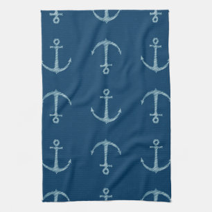 Nautical Anchor Sail Sailing Kitchen Dish Towel