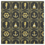 Nautical anchor/sailboat/wheel/lighthouse/dolphin fabric