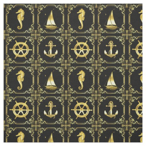 Nautical anchor/sailboat/wheel/lighthouse/dolphin fabric