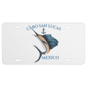Nautical Anchor Sailfish Cabo San Lucas License Plate