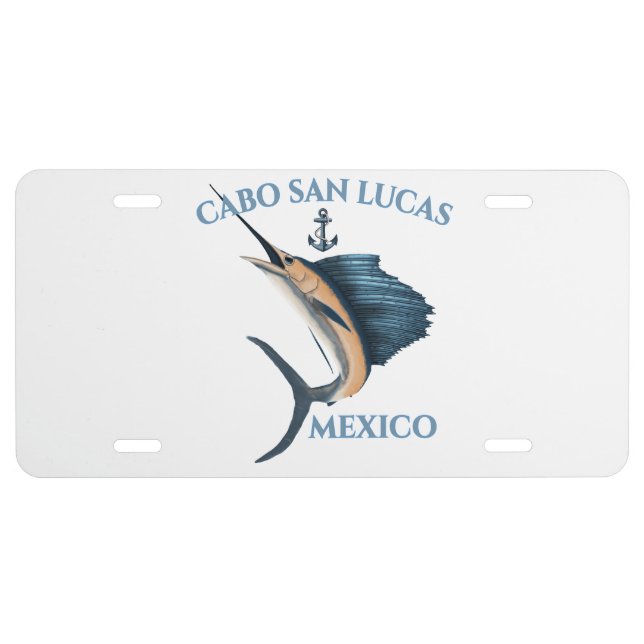 Nautical Anchor Sailfish Cabo San Lucas License Plate (Front)