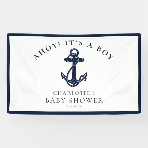 Nautical Anchor Sailing Boy Baby Shower Banner