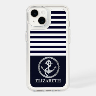 Nautical Anchor Sailing Name Blue Sailor Rope Speck iPhone 14 Case