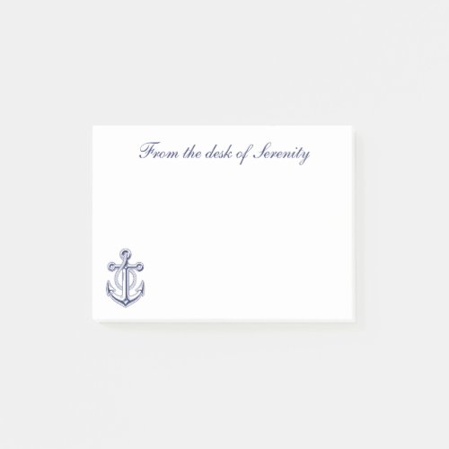 Nautical Anchor Sailor Ocean Sea Personalized  Post_it Notes