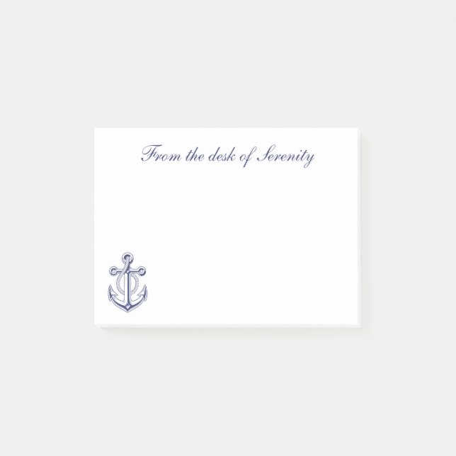 Nautical Anchor Sailor Ocean Sea Personalized  Post-it Notes (Front)