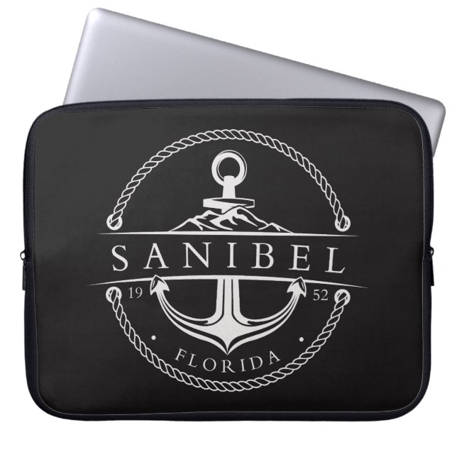Nautical Anchor Sanibel Florida 1952 Laptop Sleeve (Front)