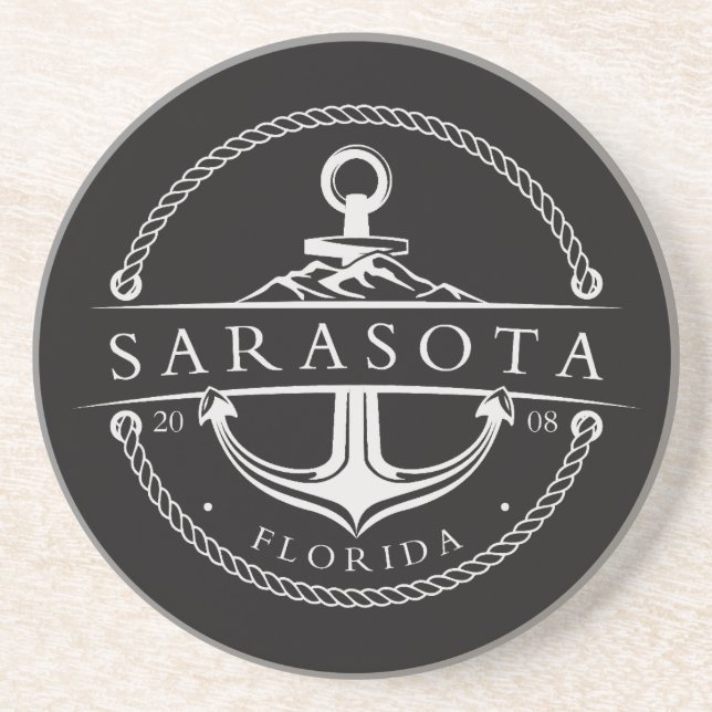 Nautical Anchor Sarasota Florida 2008 Coaster (Front)