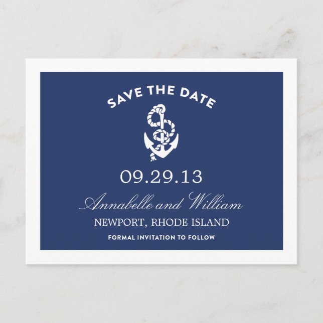 NAUTICAL ANCHOR | SAVE THE DATE POST CARD (Front)