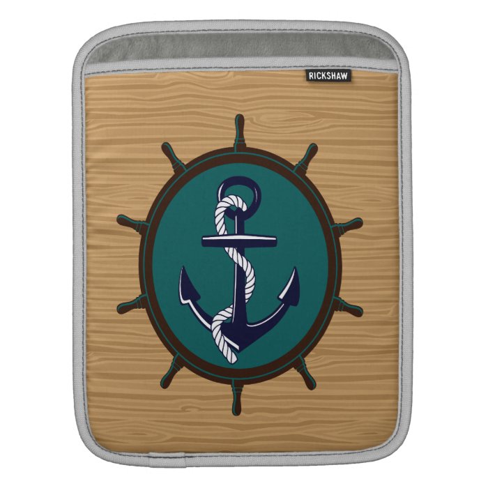 Nautical Anchor Ships Wheel Helm Sailor Design Sleeve For iPads