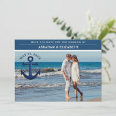 Nautical Anchor Simple Typography Save the Date (Standing Front)