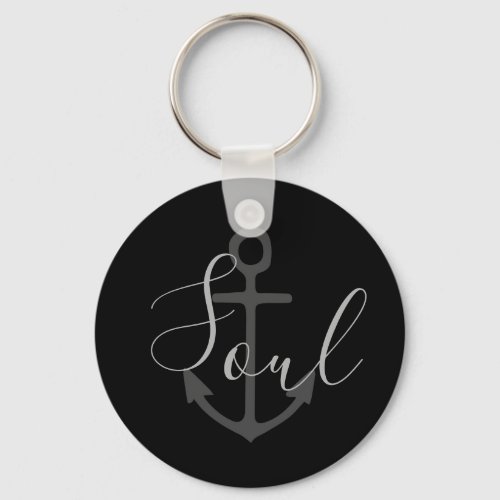 nautical ANCHOR  SOUL lettering Keychain