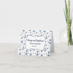 Nautical Anchor Starfish Wedding Notecard