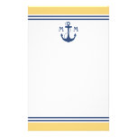 Nautical Anchor Monogram Stationery | Zazzle