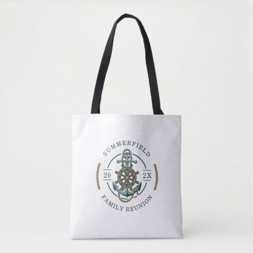 Nautical Anchor Summer Family Reunion Custom Tote Bag