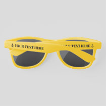 Nautical anchor sunglasses with custom boat name