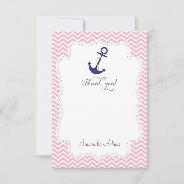 Nautical Anchor Thank You Card (Front)
