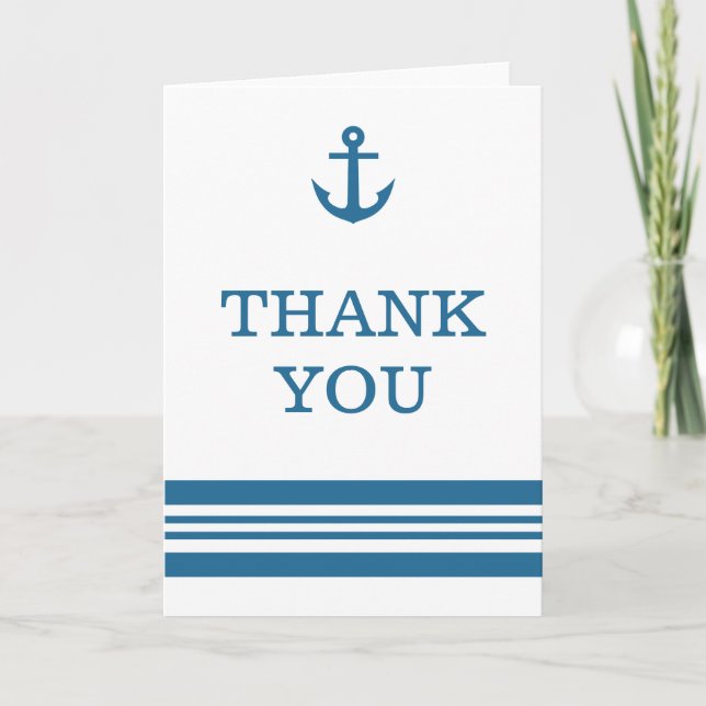 Nautical Anchor Thank You Card (Front)