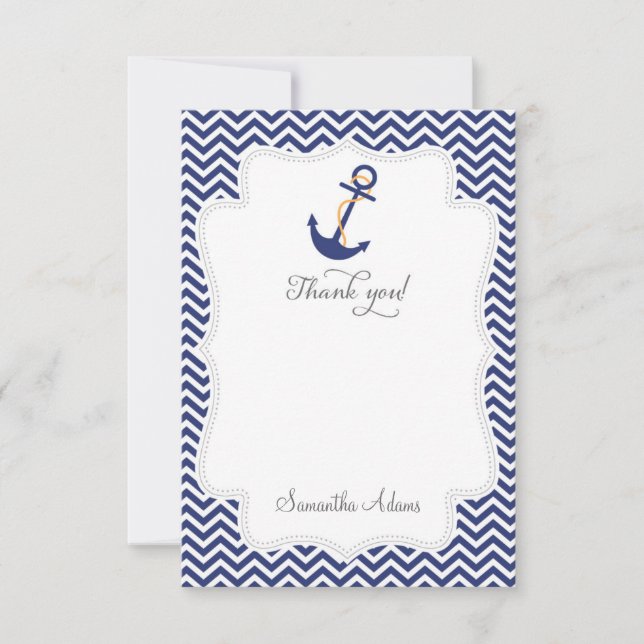Nautical Anchor Thank You Card (Front)