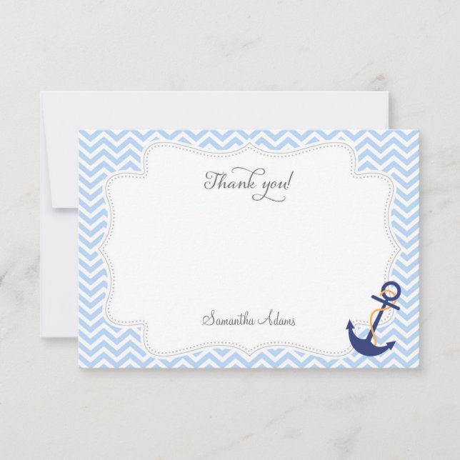 Nautical Anchor Thank You Card (Front)