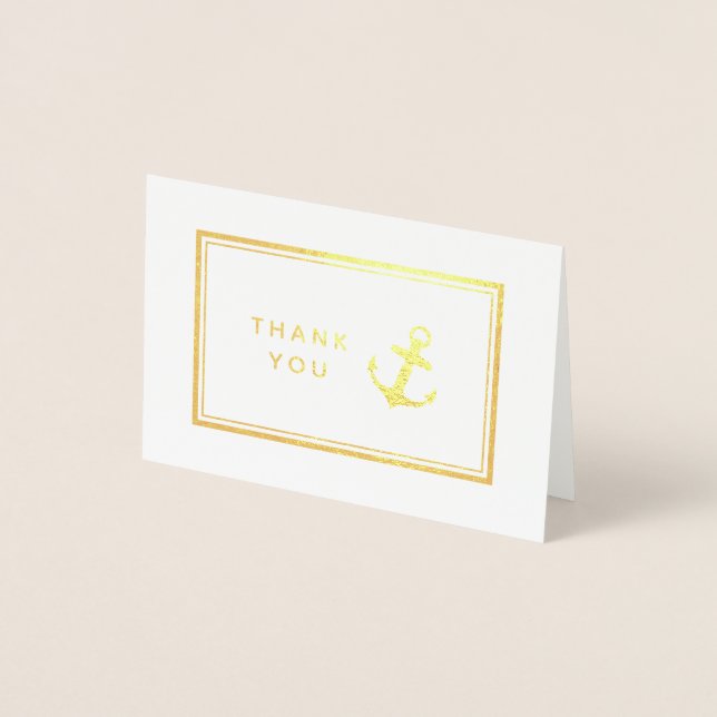 Nautical Anchor | Thank You Foil Card (Front)