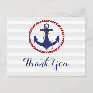 Nautical Anchor Thank You Postcard