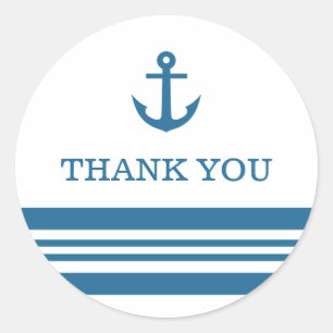 Nautical Anchor Thank You Stickers