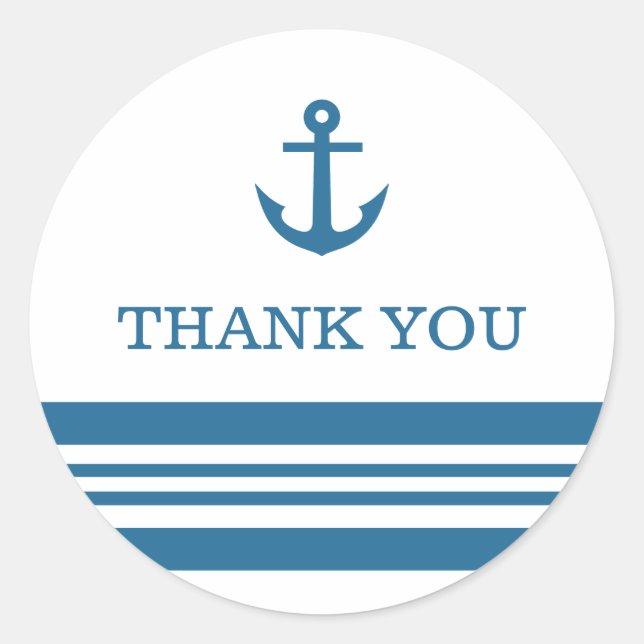 Nautical Anchor Thank You Stickers (Front)