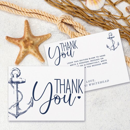 Nautical Anchor Thank You White