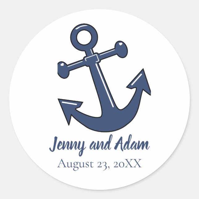 Nautical Anchor Theme Favor Stickers Seals (Front)