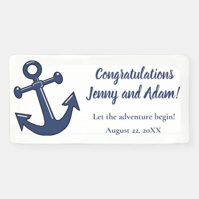 Nautical Anchor Theme Wedding Banner (Horizontal)