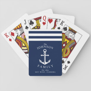 Nautical Anchor Themed Family Reunion Playing Cards