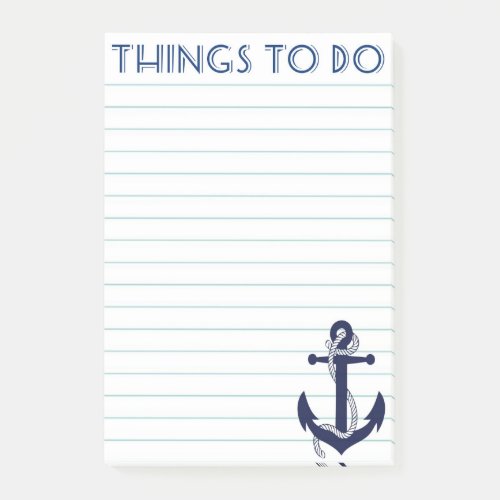 Nautical Anchor Things to Do Post It Notes