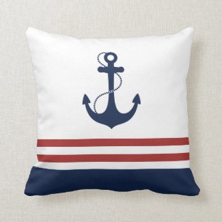 Nautical Anchor Throw Pillow