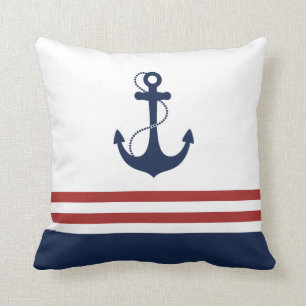 Nautical Anchor Throw Pillow