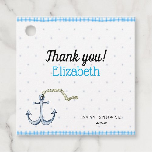 Nautical Anchor Tug Boat Baby Shower Birthday Favor Tags