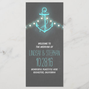 nautical anchor vintage chalkboard wedding program